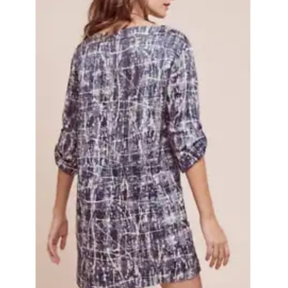 Anthropologie Burning Torch Silk Wool Dress S